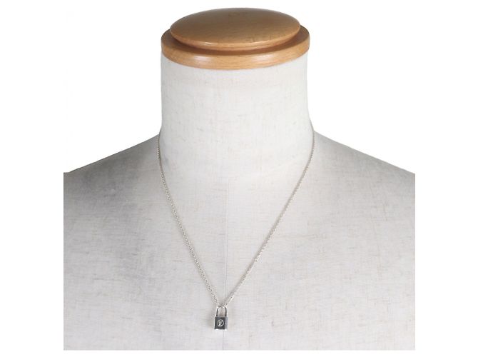 Collana in catena AG925 con pendente Lockit Louis Vuitton Argento - vista 2