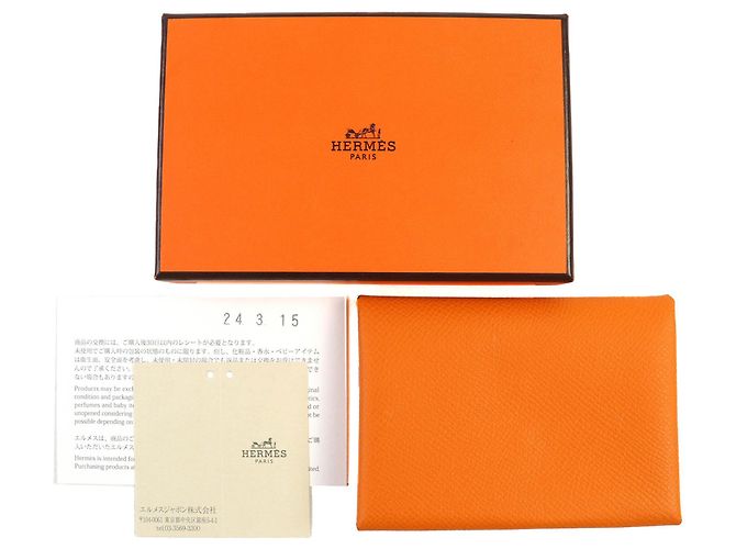 Hermès Calvi Duo Visitenkartenetui in Orange - Ansicht 2