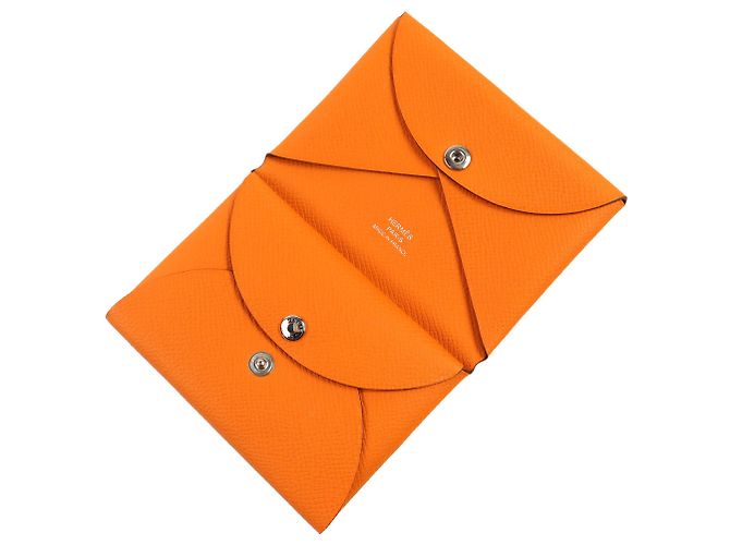 Hermès Calvi Duo Visitenkartenetui in Orange - Ansicht 6