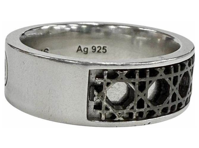 Christian Dior Anello in argento AG925 Cannage Dior Homme Nero - vista 5
