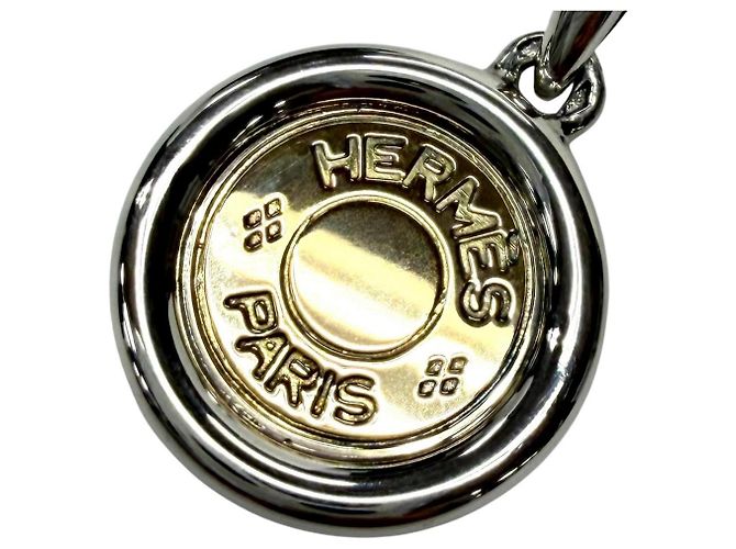 Hermès Collana Pendente Hermes Sellier Argento D'oro - vista 4