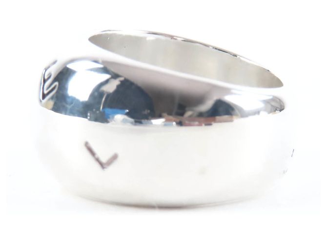 Chanel Vintage 925 Logo Design Bandring Silber - Ansicht 2