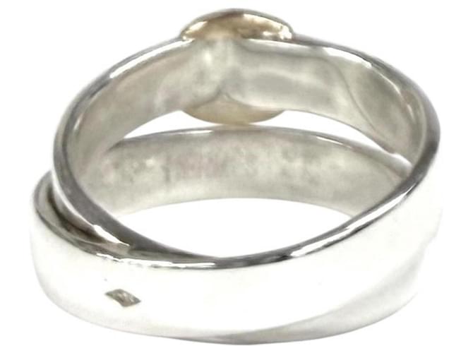 Hermès Vintage Doppelring HERMES Silber Golden - Ansicht 3