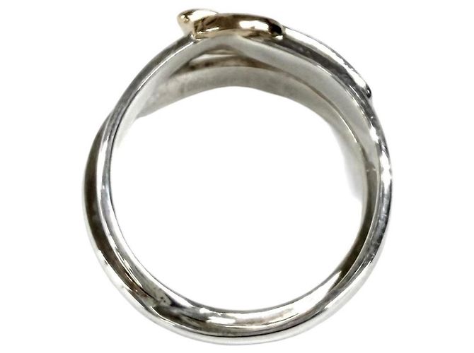 Hermès Vintage Doppelring HERMES Silber Golden - Ansicht 4