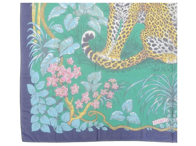 Stola in cotone vintage Hermès Jungle Love Multicolore - vista 6
