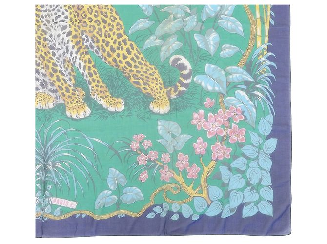Stola in cotone vintage Hermès Jungle Love Multicolore - vista 7