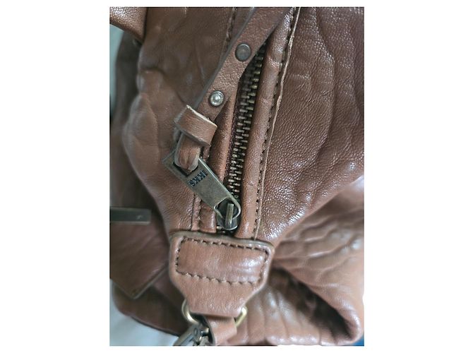 Borsa a mano Ikks in pelle bubble marrone - vista 10