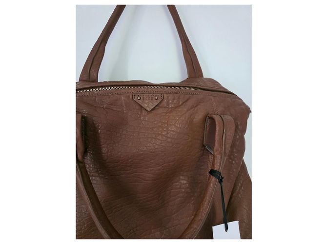 Borsa a mano Ikks in pelle bubble marrone - vista 7