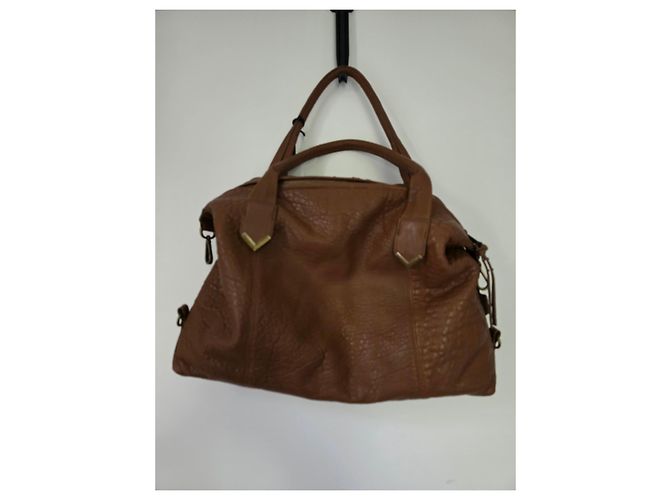 Borsa a mano Ikks in pelle bubble marrone - vista 8