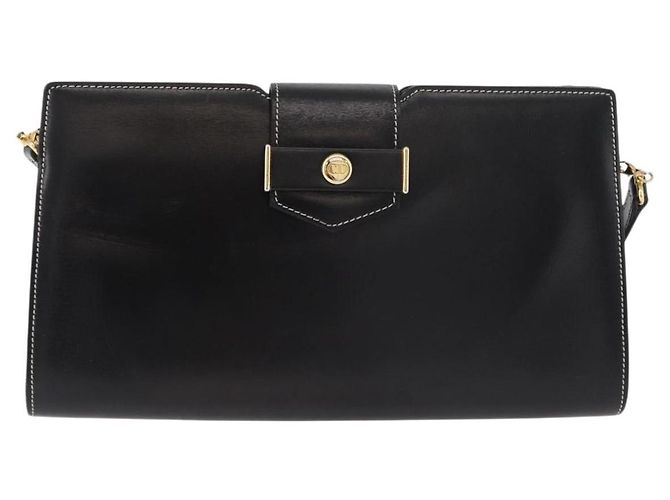 Borsa a Spalla Christian Dior in Pelle Nera e Oro Auth ka3883 Nero D'oro - vista 13