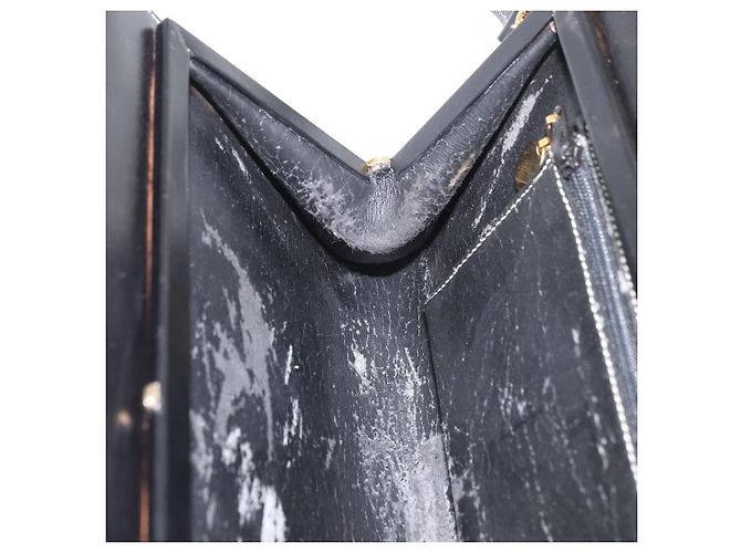 Borsa a Spalla Christian Dior in Pelle Nera e Oro Auth ka3883 Nero D'oro - vista 18
