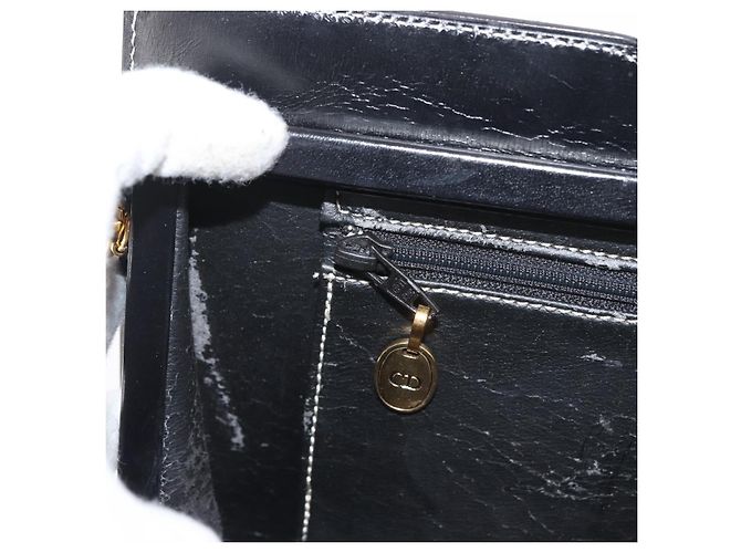 Borsa a Spalla Christian Dior in Pelle Nera e Oro Auth ka3883 Nero D'oro - vista 19