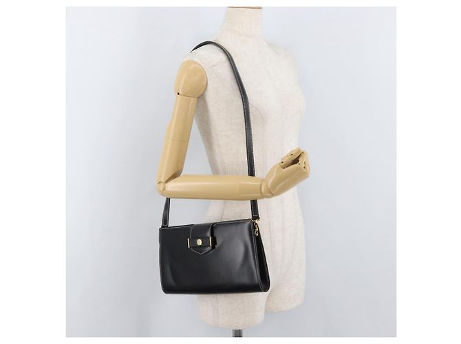 Borsa a Spalla Christian Dior in Pelle Nera e Oro Auth ka3883 Nero D'oro - vista 20