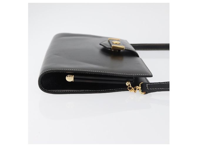 Borsa a Spalla Christian Dior in Pelle Nera e Oro Auth ka3883 Nero D'oro - vista 3