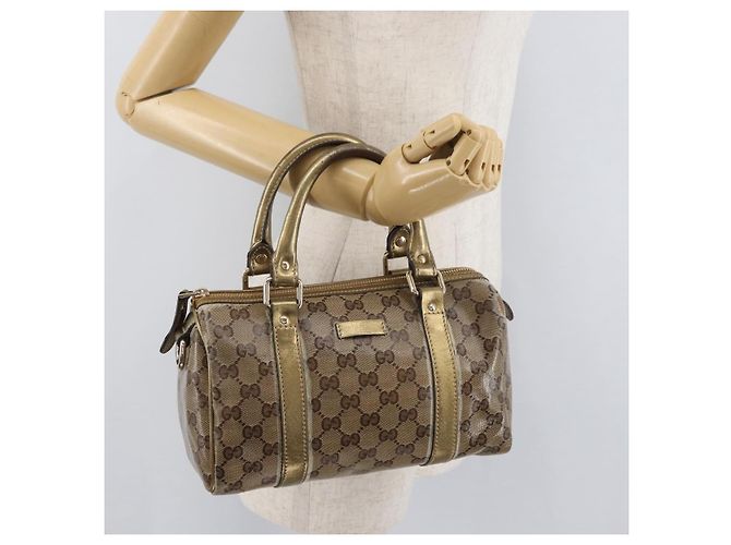 Borsa a Mano GG Crystal Gucci Beige Oro 193604 Auth mr2357 D'oro - vista 22