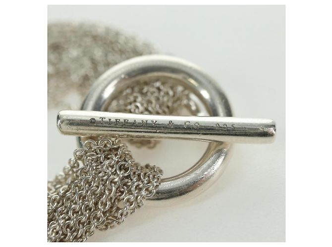 Autre Marque Bracciale a catena con chiusura toggle a cuore aperto 10 righe TIFFANY&Co. in argento Ag925 Auth am11311M - vista 11