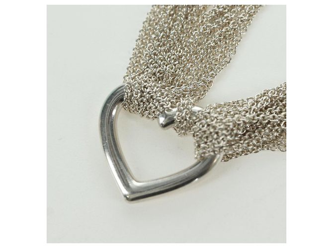 Autre Marque Bracciale a catena con chiusura toggle a cuore aperto 10 righe TIFFANY&Co. in argento Ag925 Auth am11311M - vista 7