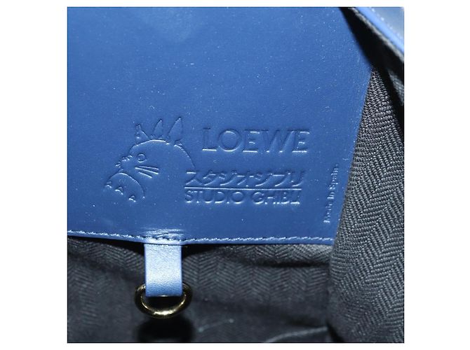 LOEWE Ghibli Collaborazione Hammock Piccola Borsa in Pelle Blu Navy Auth yk20214SM - vista 26