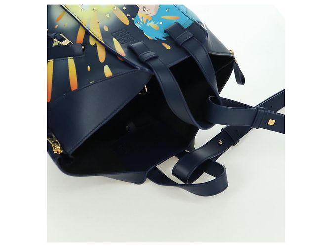 LOEWE Ghibli Collaborazione Hammock Piccola Borsa in Pelle Blu Navy Auth yk20214SM - vista 6