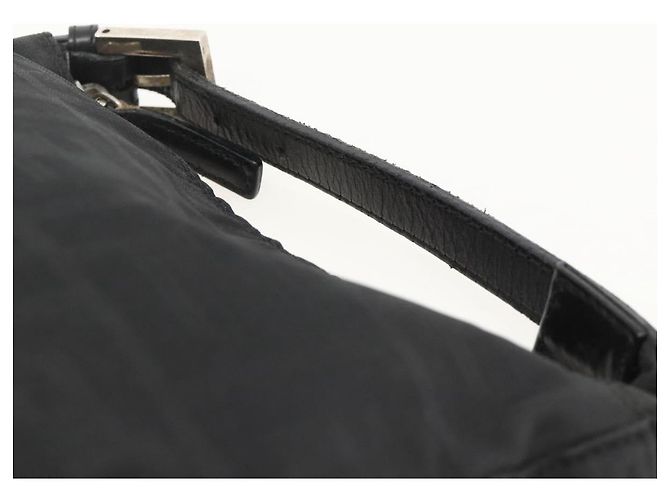 FENDI Zucca Canvas Handtasche aus Nylon Schwarz Silber Authentisch 175178 - Ansicht 14