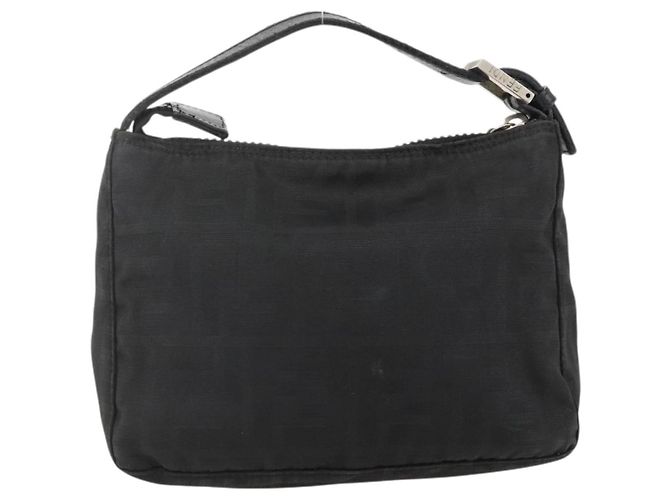 FENDI Zucca Canvas Handtasche aus Nylon Schwarz Silber Authentisch 175178 - Ansicht 2