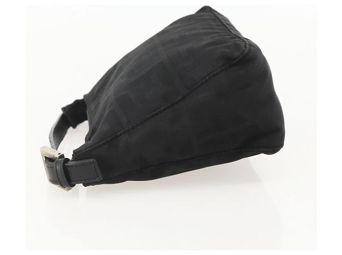FENDI Zucca Canvas Handtasche aus Nylon Schwarz Silber Authentisch 175178 - Ansicht 3