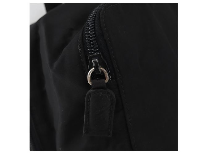 PRADA Borsa a mano in nylon nero argento Auth 175269 - vista 10