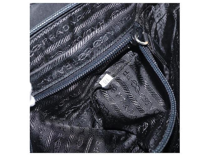 PRADA Borsa a mano in nylon nero argento Auth 175269 - vista 12