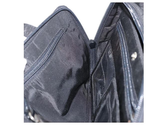 PRADA Borsa a mano in nylon nero argento Auth 175269 - vista 22