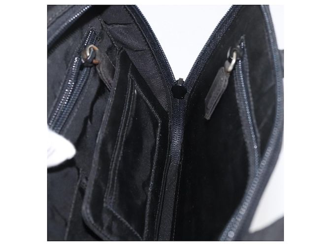 PRADA Borsa a mano in nylon nero argento Auth 175269 - vista 23