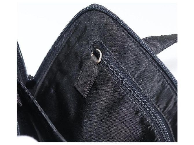 PRADA Borsa a mano in nylon nero argento Auth 175269 - vista 24