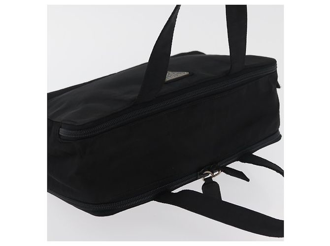 PRADA Borsa a mano in nylon nero argento Auth 175269 - vista 6