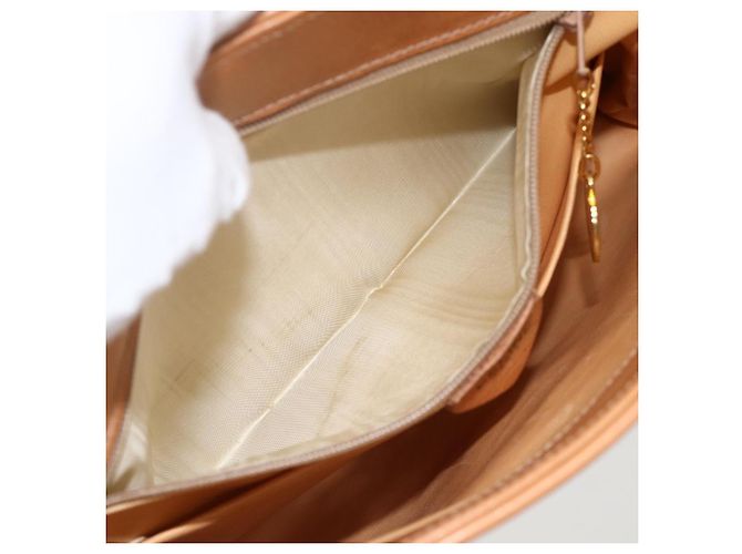 Céline Borsa in tela Macadam Celine con motivo carrozza in PVC pelle marrone oro Auth 175596A - vista 22
