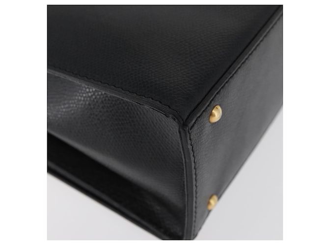 Céline Borsa a mano CELINE in pelle nera e oro Auth ka3921 Nero D'oro - vista 15
