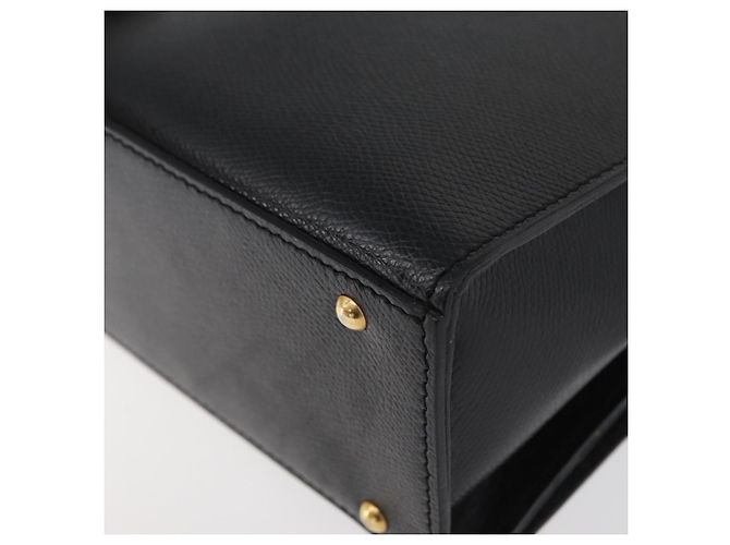 Céline Borsa a mano CELINE in pelle nera e oro Auth ka3921 Nero D'oro - vista 16