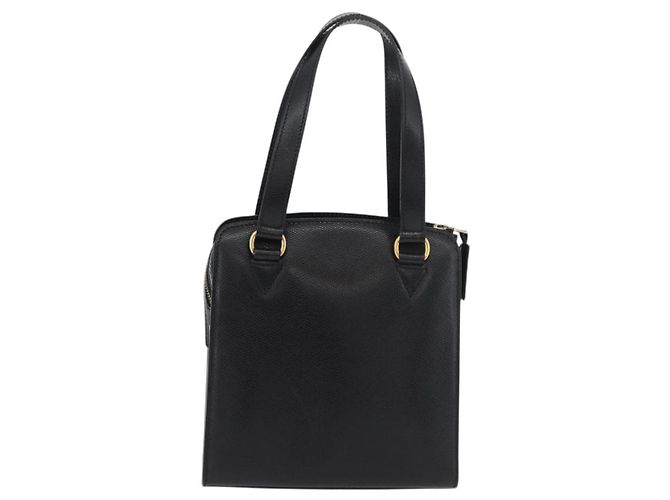 Céline Borsa a mano CELINE in pelle nera e oro Auth ka3921 Nero D'oro - vista 2
