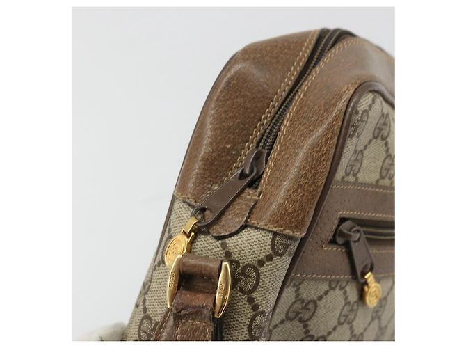 Gucci Borsa a Spalla GG Supreme PVC Beige Oro 24 02 005 Auth BA12105 D'oro - vista 10
