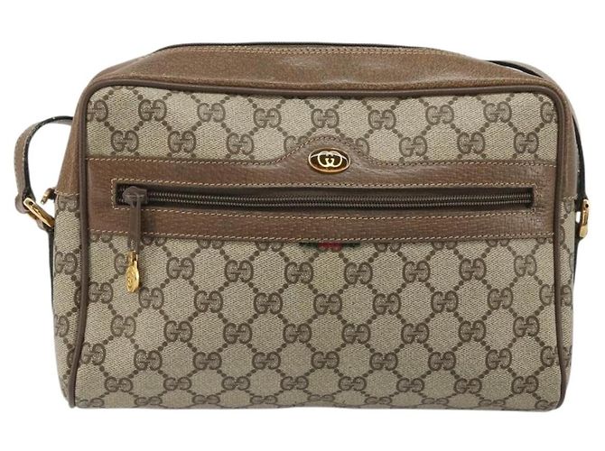 Gucci Borsa a Spalla GG Supreme PVC Beige Oro 24 02 005 Auth BA12105 D'oro - vista 13