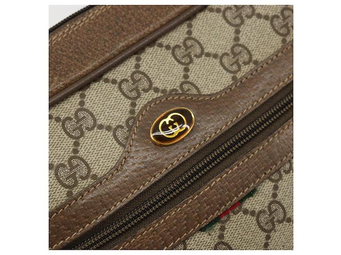 Gucci Borsa a Spalla GG Supreme PVC Beige Oro 24 02 005 Auth BA12105 D'oro - vista 18