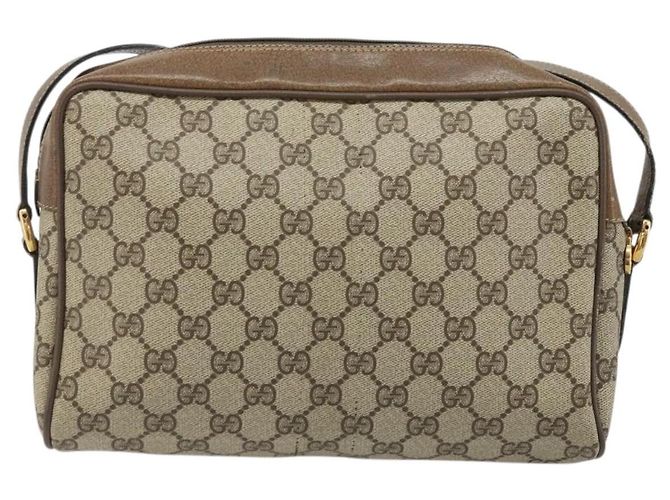 Gucci Borsa a Spalla GG Supreme PVC Beige Oro 24 02 005 Auth BA12105 D'oro - vista 2