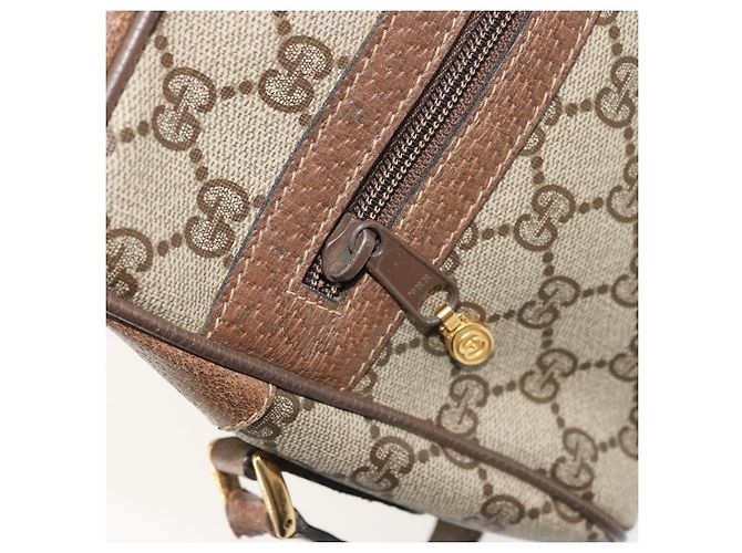 Gucci Borsa a Spalla GG Supreme PVC Beige Oro 24 02 005 Auth BA12105 D'oro - vista 24