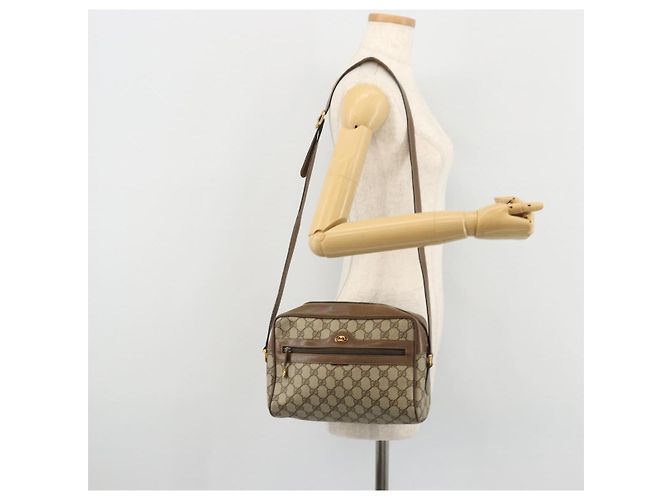 Gucci Borsa a Spalla GG Supreme PVC Beige Oro 24 02 005 Auth BA12105 D'oro - vista 26
