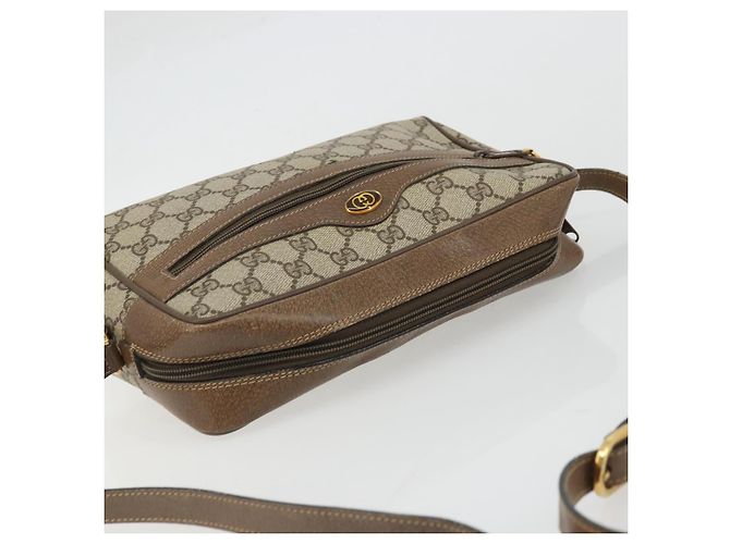 Gucci Borsa a Spalla GG Supreme PVC Beige Oro 24 02 005 Auth BA12105 D'oro - vista 6