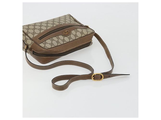 Gucci Borsa a Spalla GG Supreme PVC Beige Oro 24 02 005 Auth BA12105 D'oro - vista 7