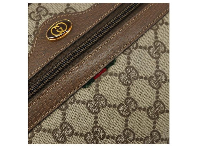 Gucci Borsa a Spalla GG Supreme PVC Beige Oro 24 02 005 Auth BA12105 D'oro - vista 9