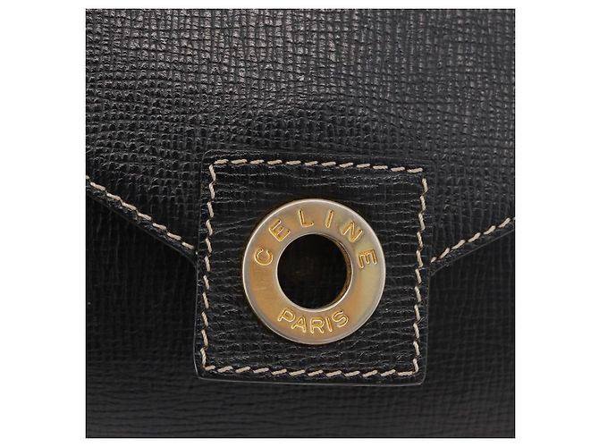 Céline Borsa a Spalla CELINE Circle in Pelle Nera e Oro Auth YKZ1232A Nero D'oro - vista 17