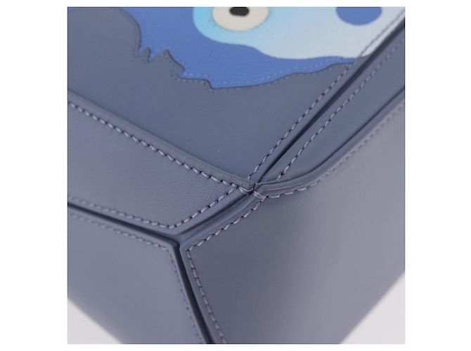 LOEWE - Borsa Puzzle Ghibli Castello Errante di Howl Calcifer 2way Blu Auth 158612SM Argento Blu chiaro - vista 17