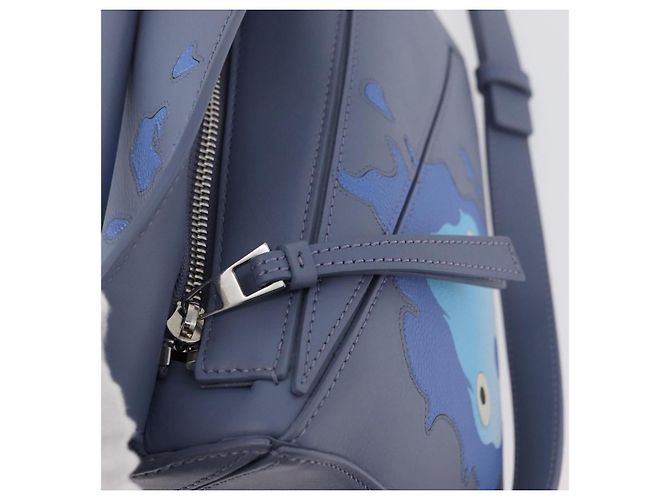 LOEWE - Borsa Puzzle Ghibli Castello Errante di Howl Calcifer 2way Blu Auth 158612SM Argento Blu chiaro - vista 21