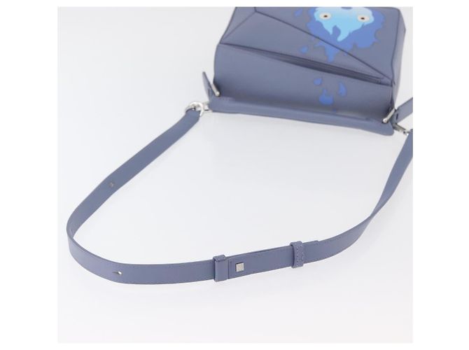 LOEWE - Borsa Puzzle Ghibli Castello Errante di Howl Calcifer 2way Blu Auth 158612SM Argento Blu chiaro - vista 8
