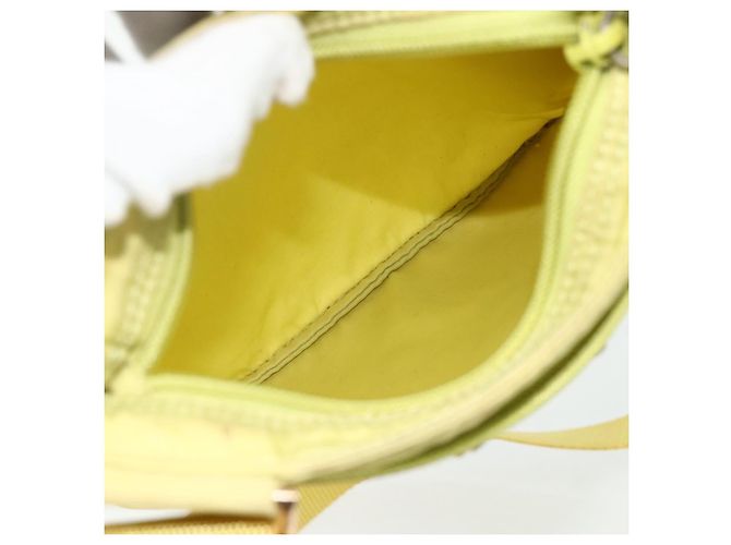 PRADA Schultertasche Nylon Gelb Silber Authentisch 175707 - Ansicht 11